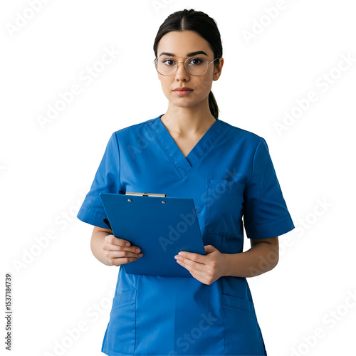 female doctor holding clipboard