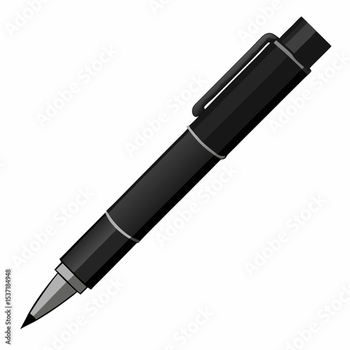 black pen isolated on white background