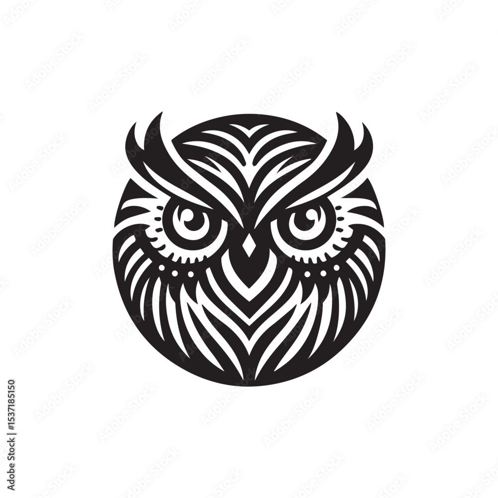 Fototapeta premium owl eye logo, editable vector image