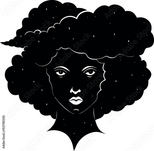 woman head silhouette vector