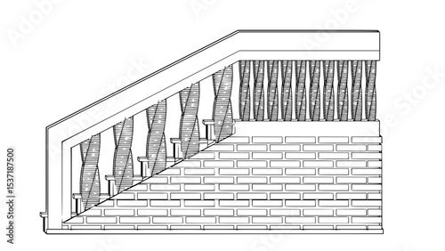 Staircase Balustrade Designs 2D vector
