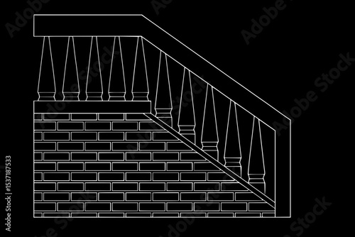 Staircase Balustrade Designs 2D vector
