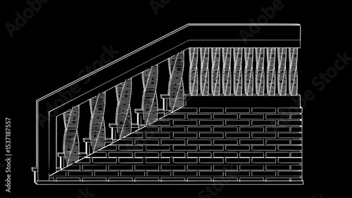 Staircase Balustrade Designs 2D vector
