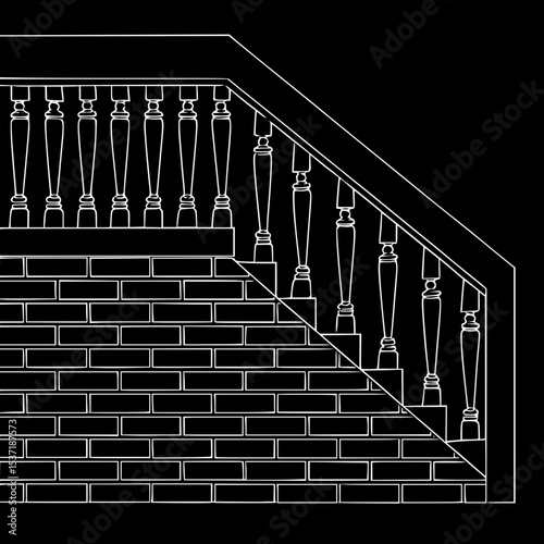 Staircase Balustrade Designs 2D vector
