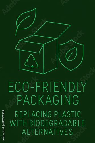 Eco-friendly packaging concept depicting cardboard boxes and biodegradable alternatives