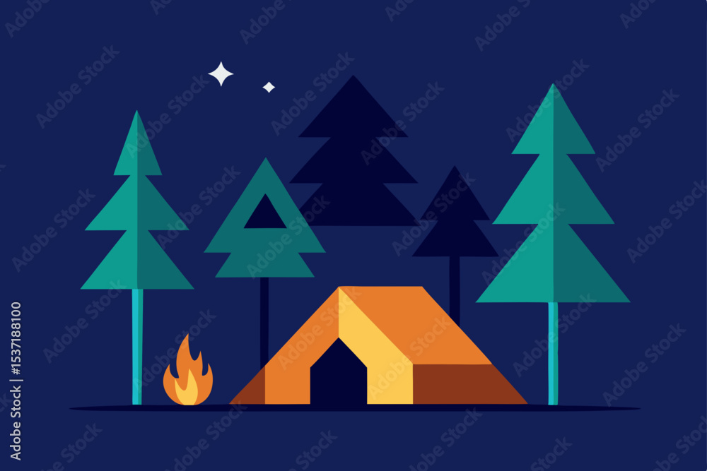 Fototapeta premium Merry Christmas tree vector illustration for holiday greeting card design