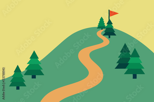 Vector illustration of a festive Christmas tree with a star, perfect for holiday greeting card designs and winter season celebrations