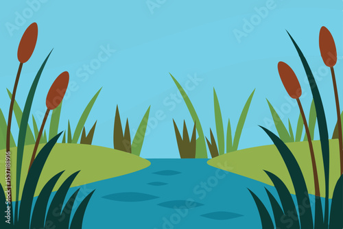 Vibrant spring meadow with tulips and other blossoms, a natural floral landscape