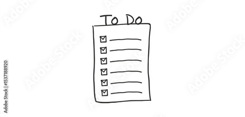 A hand-drawn checklist icon, to-do list style, in flat vector illustration on white,  white background,   business
