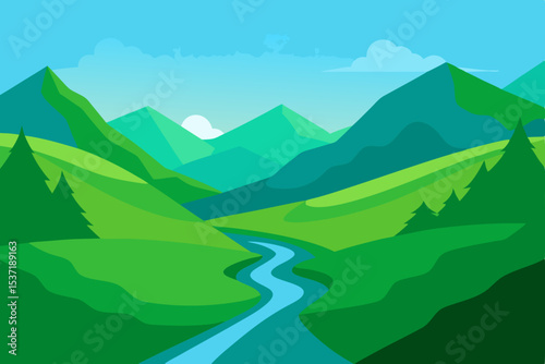 mountain landscape with mountains