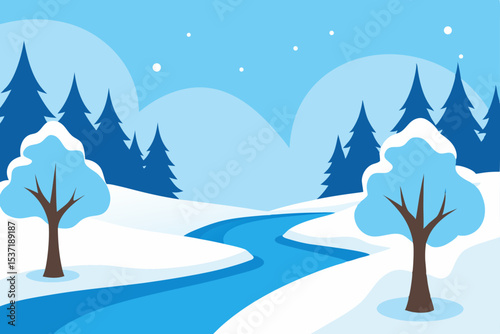 winter landscape with trees
