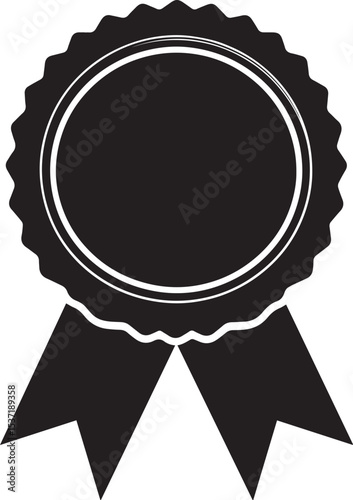 Certificate Seal Silhouette in Black | Classic Stamp Badge Illustration Vector Format