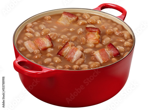 Papier peint panela com feijão cozido com bacon isolado em fundo transparente