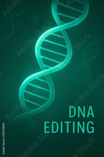 Modern glowing illustration of dna helix structure and biotechnology editing concept