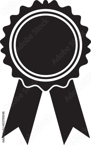 Certificate Seal Silhouette in Black | Classic Stamp Badge Illustration Vector Format