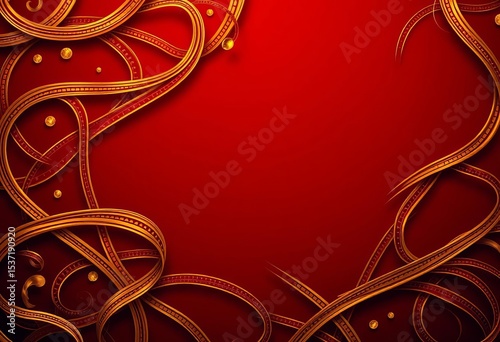 Intricate burgundy & gold interwoven lines; luxurious, timeless background,  abstract,  simple