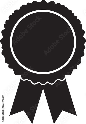 Certificate Seal Silhouette in Black | Classic Stamp Badge Illustration Vector Format