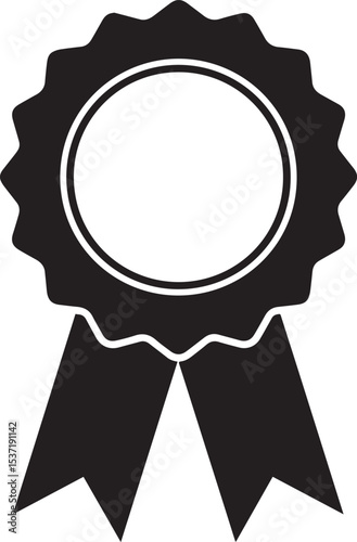 Certificate Seal Silhouette in Black | Classic Stamp Badge Illustration Vector Format