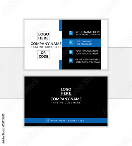 Modern presentation card with company logo. Vector business card template. Visiting card for business. Vector illustration design.
