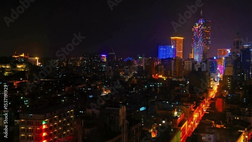 Wallpaper Mural Night Cityscape: Illuminated Urban Skyline at Night Torontodigital.ca