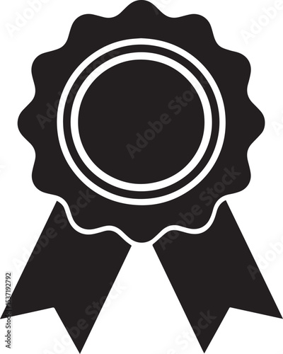Certificate Seal Silhouette in Black | Classic Stamp Badge Illustration Vector Format