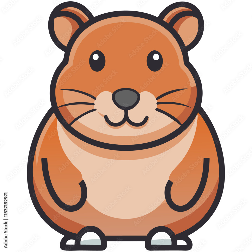 Naklejka premium Adorable Brown Hamster Cartoon Icon Vector 