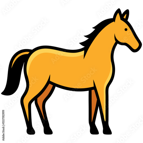 Flat horse icon illustrating an equine silhouette for farm animals, wildlife and riding

