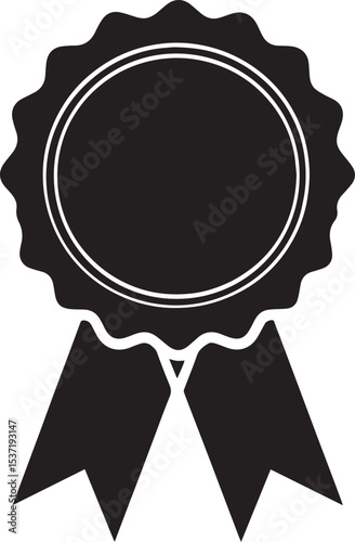 Certificate Seal Silhouette in Black | Classic Stamp Badge Illustration Vector Format