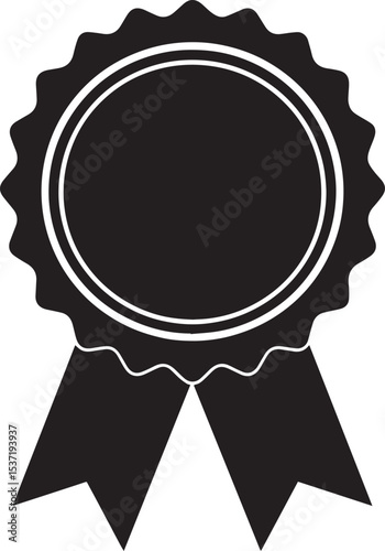 Certificate Seal Silhouette in Black | Classic Stamp Badge Illustration Vector Format