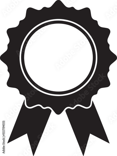 Certificate Seal Silhouette in Black | Classic Stamp Badge Illustration Vector Format