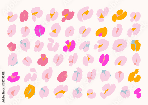 Set of different abstract flowers. Vector illustration, print, design elements
