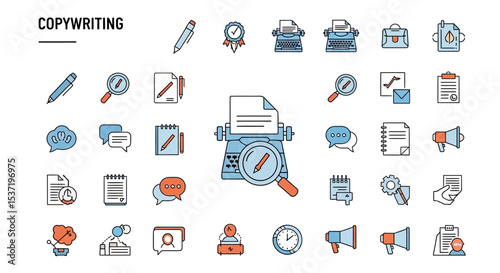 Copywriting Icons A Comprehensive Set of Illustrations for Marketing and Content Creation