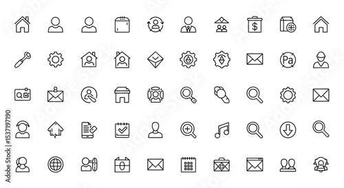 Versatile Line Icons Set User Interface, Web, and App Design Elements