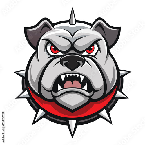 Angry Bulldog Mascot Vector – Fierce Dog Head Clipart Logo

