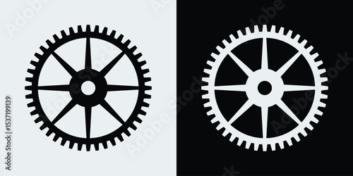 Gear wheel icon. Setting or configuration. Stock illustration