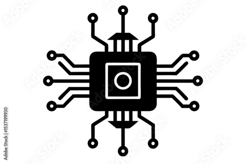 Ultra-Clean AI Vector Drone Processor: Futuristic Aerial Tech & Smart Chip Design