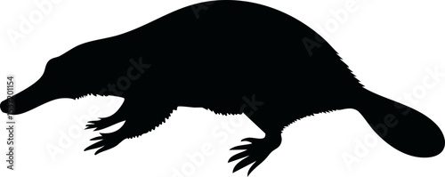 Platypus Silhouette – Unique Australian Mammal Vector Illustration with Duckbill