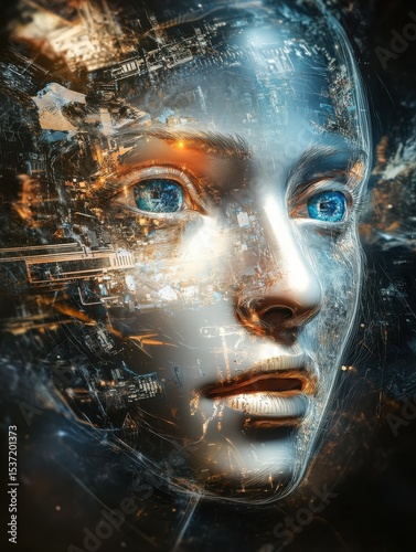 The Power of AI, An artistic representation of artificial intelligence and its potential, abstract without human elements