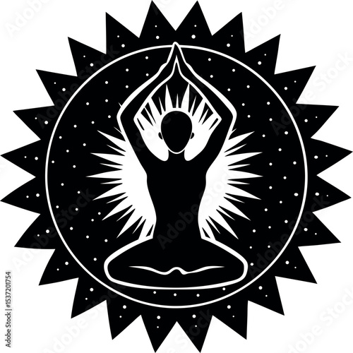 silhouette of a yoga pose on a transparent background
