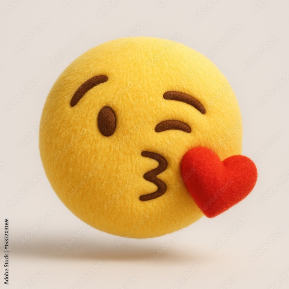 Fototapeta premium Playful emoji expressing affection.