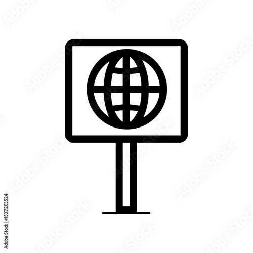Vector icon of a protest sign featuring a globe symbolizing climate awareness and global issues.

