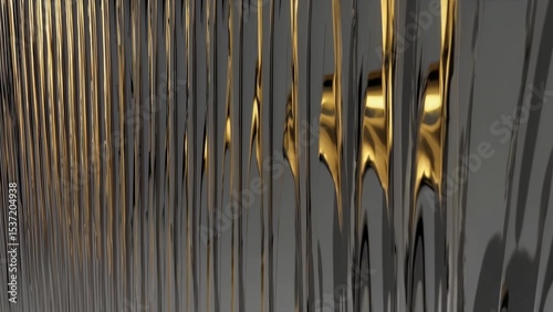 Golden stripes are flowing and melting on a dark gray background, creating a luxurious and abstract design suitable for backgrounds, textures, and modern art projects