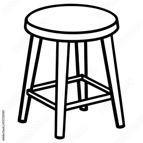 Minimal Stool Vector on White