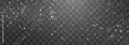 Vector magical light dust, dusty shine. Flying particles of light png. Sparkling fairy dust shining on a transparent background. Christmas light effect. Vector illustration isolated on PNG 