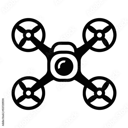 Vector drone quadcopter line icon.