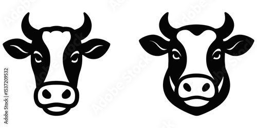 Vector icon of stylized cow head.