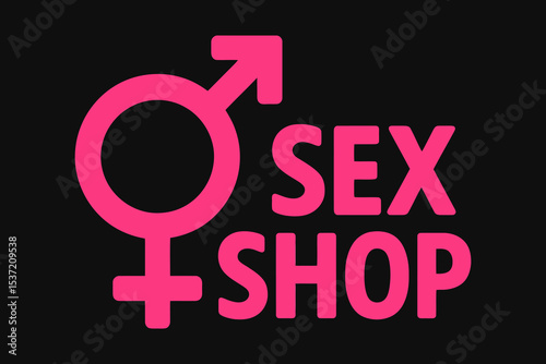 Vector icon of gender shop sign in pink.