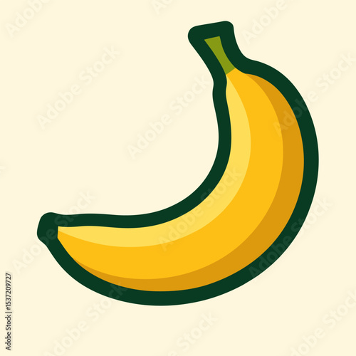 Vector illustration of ripe yellow banana fruit.