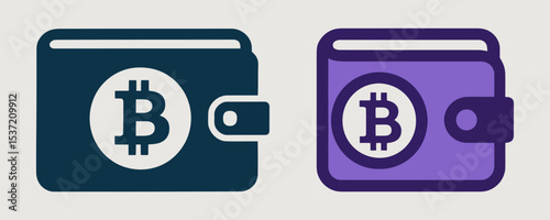 Dual bitcoin wallet icons showing crypto payment symbols.