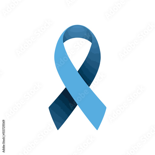 The image is a simple, solid blue ribbon display with a gradient effect from light to dark blue